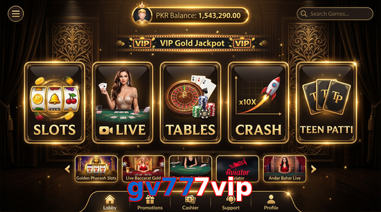 Main screen of Gv777vip casino page for PK players