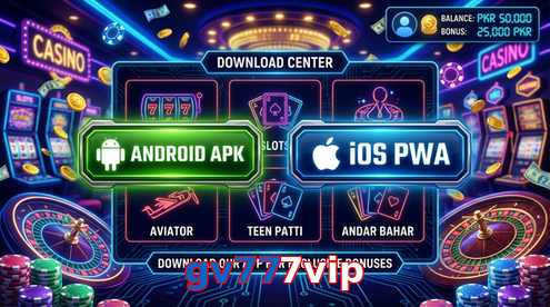 Main screen of Gv777vip download page for PK players