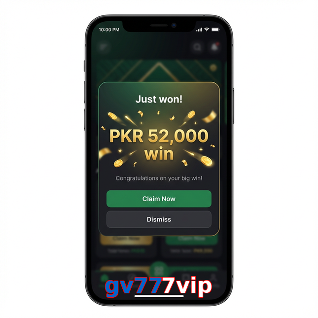 Main screen of Gv777vip win page for PK players